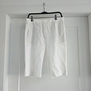 Babaton White Women's Bermuda Shorts Linen Size 10